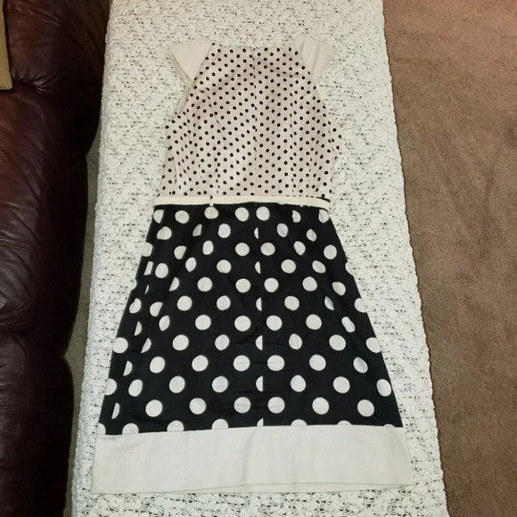 The Limited 10 black/white polka dot belted dress - Picture 5 of 6